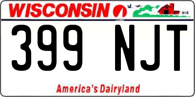 WI license plate 399NJT
