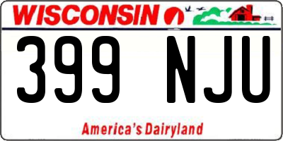 WI license plate 399NJU