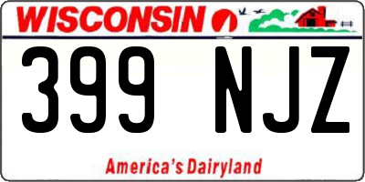 WI license plate 399NJZ