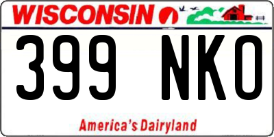 WI license plate 399NKO