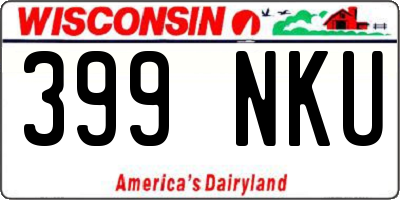 WI license plate 399NKU