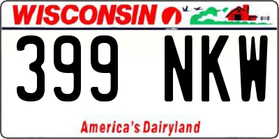 WI license plate 399NKW