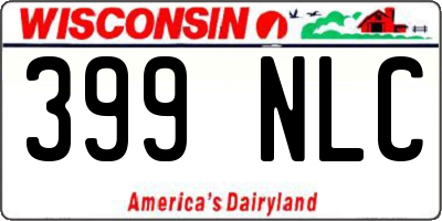 WI license plate 399NLC