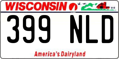 WI license plate 399NLD