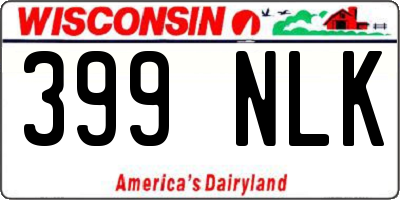 WI license plate 399NLK