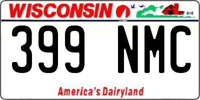 WI license plate 399NMC