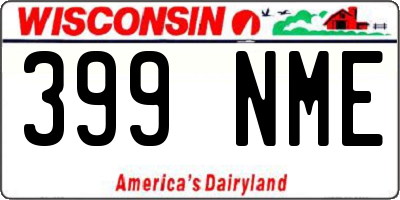 WI license plate 399NME