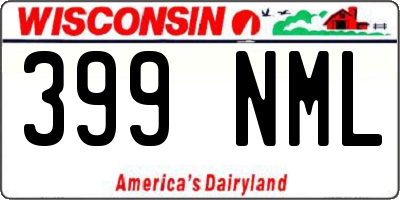 WI license plate 399NML