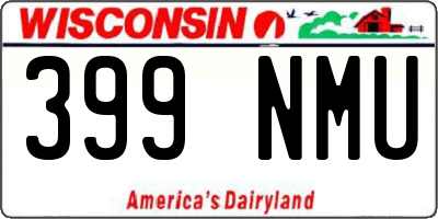WI license plate 399NMU