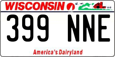 WI license plate 399NNE