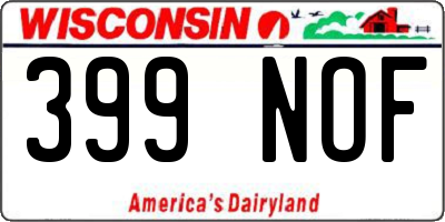 WI license plate 399NOF
