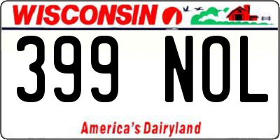 WI license plate 399NOL