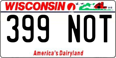 WI license plate 399NOT