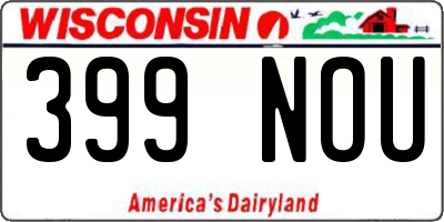 WI license plate 399NOU
