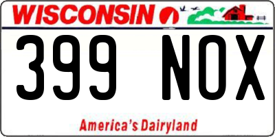 WI license plate 399NOX