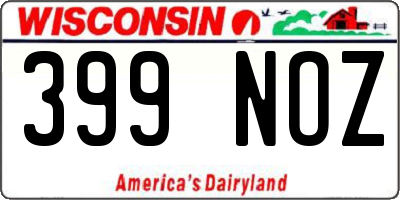 WI license plate 399NOZ