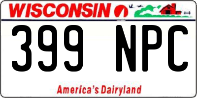 WI license plate 399NPC