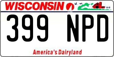 WI license plate 399NPD