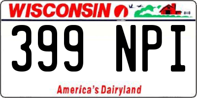 WI license plate 399NPI