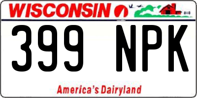 WI license plate 399NPK