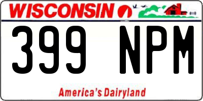 WI license plate 399NPM