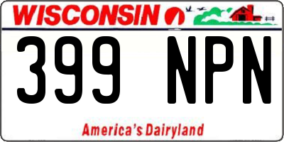 WI license plate 399NPN