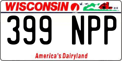 WI license plate 399NPP