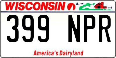 WI license plate 399NPR