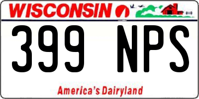 WI license plate 399NPS