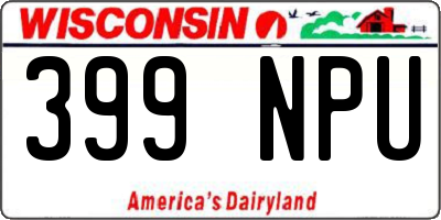 WI license plate 399NPU
