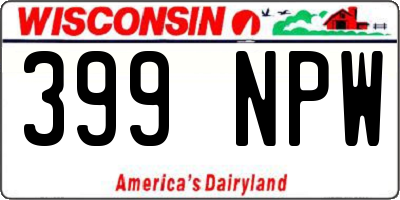 WI license plate 399NPW
