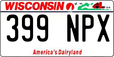 WI license plate 399NPX