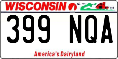 WI license plate 399NQA