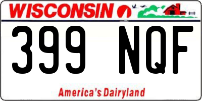WI license plate 399NQF