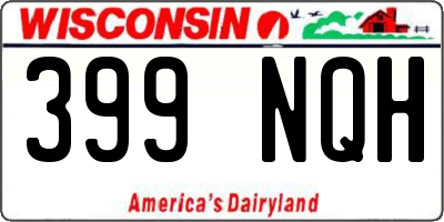 WI license plate 399NQH