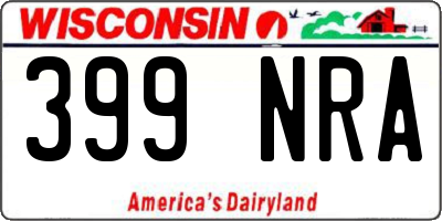 WI license plate 399NRA