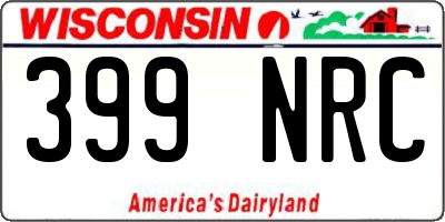 WI license plate 399NRC