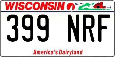 WI license plate 399NRF