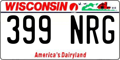 WI license plate 399NRG