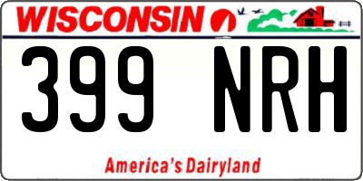 WI license plate 399NRH