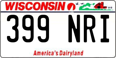 WI license plate 399NRI