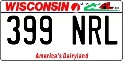 WI license plate 399NRL