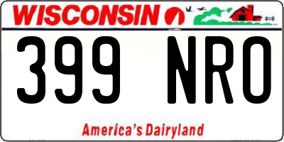 WI license plate 399NRO