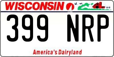 WI license plate 399NRP
