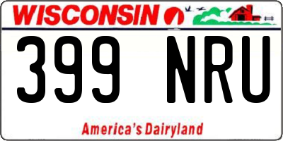 WI license plate 399NRU