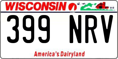 WI license plate 399NRV