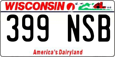 WI license plate 399NSB