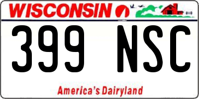 WI license plate 399NSC