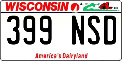 WI license plate 399NSD