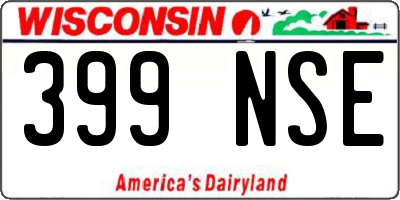 WI license plate 399NSE